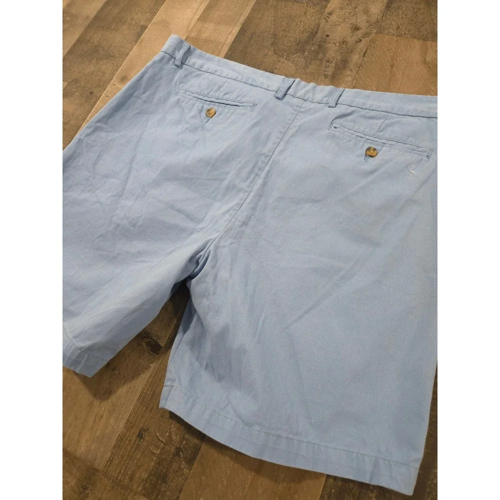 Tailorbyrd Performance Light Blue Cotton Chino Shorts Size 40 Stretch Casual